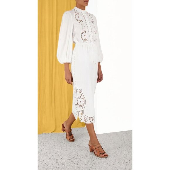 Zimmermann Halcyon Broderie Shirt White US 8 - Picture 2 of 15